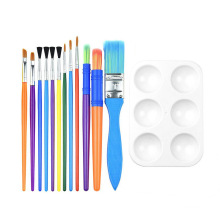 Wholesale stationery 13 piece nylon paint brush and palette graffiti painting tool set